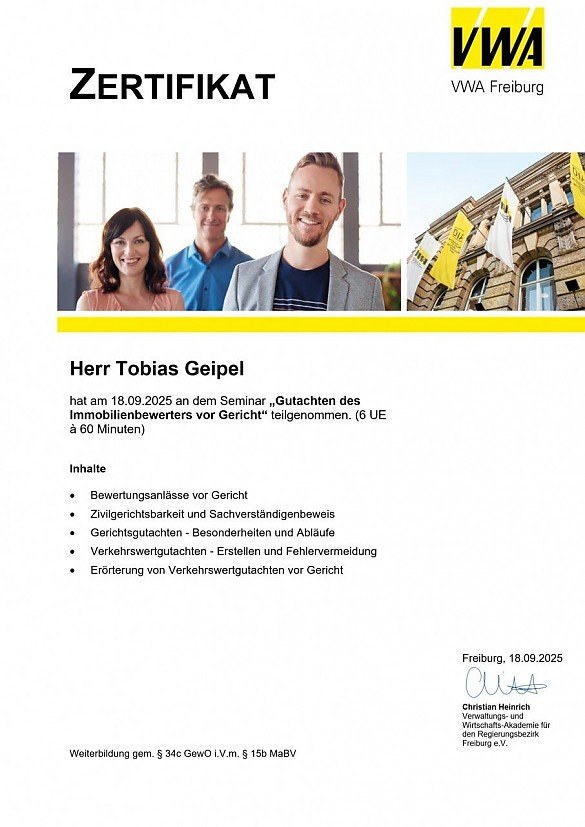 Foto Gerichtsgutachten im Fokus: Ein Seminar der VWA Freiburg verdeutlichte die hohen Anforderungen an Immobiliengutachten im Prozess. Fachwissen und Neutralität